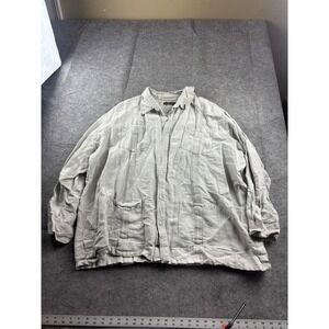 CUBAVERA Men's 3X Button Down Front Long Sleeve Shirt Pockets Coastal boho Beach